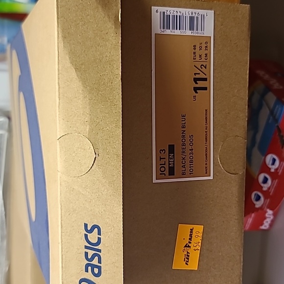 ASICS Men's 11.5 Jolt 3 Black/Reborn Blue Lace Tie Active Tennis Shoes - Picture 7 of 7